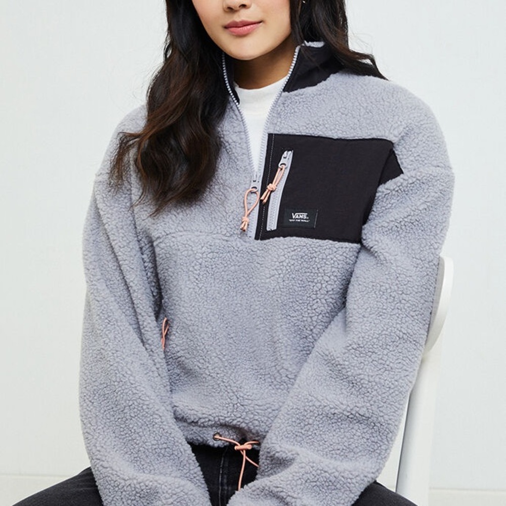 Pacsun Kirk Polar Fleece Half Zip Sweatshirt Grey